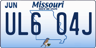 MO license plate UL6O4J