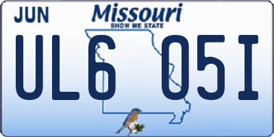 MO license plate UL6O5I