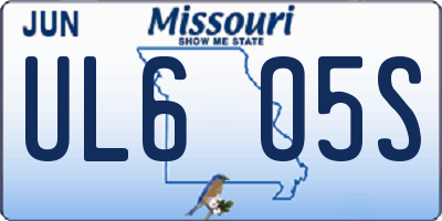 MO license plate UL6O5S