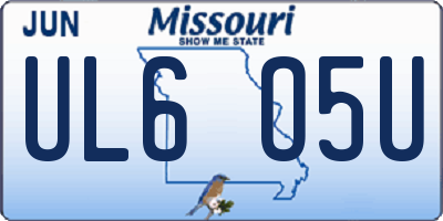 MO license plate UL6O5U