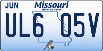 MO license plate UL6O5V