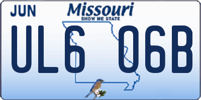 MO license plate UL6O6B