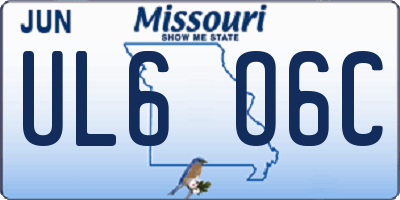 MO license plate UL6O6C