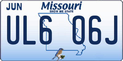 MO license plate UL6O6J
