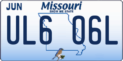 MO license plate UL6O6L