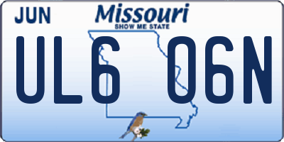 MO license plate UL6O6N