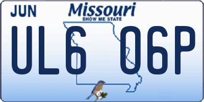 MO license plate UL6O6P
