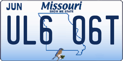 MO license plate UL6O6T