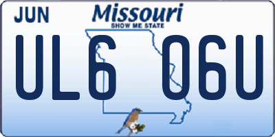 MO license plate UL6O6U