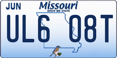 MO license plate UL6O8T