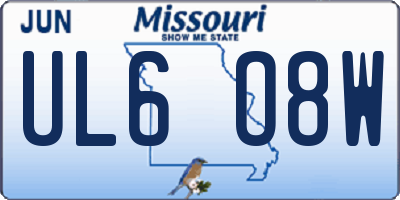 MO license plate UL6O8W