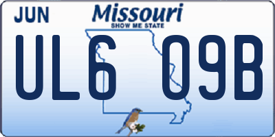 MO license plate UL6O9B
