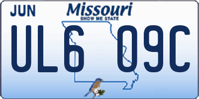 MO license plate UL6O9C