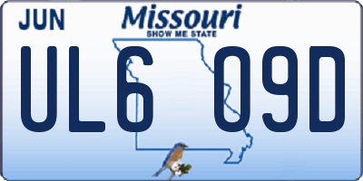 MO license plate UL6O9D