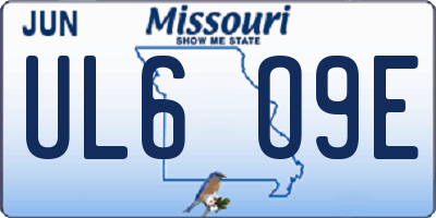 MO license plate UL6O9E