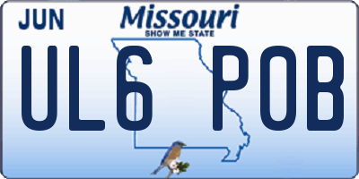 MO license plate UL6P0B
