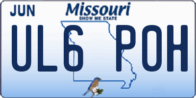 MO license plate UL6P0H