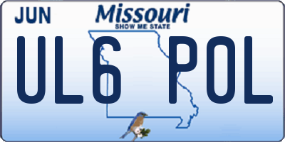 MO license plate UL6P0L