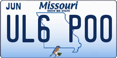 MO license plate UL6P0O