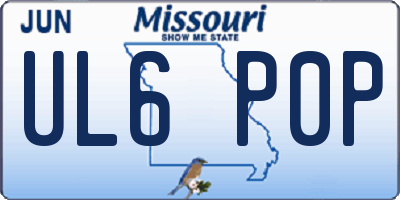 MO license plate UL6P0P