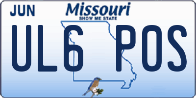 MO license plate UL6P0S