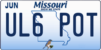 MO license plate UL6P0T