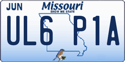 MO license plate UL6P1A