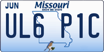 MO license plate UL6P1C
