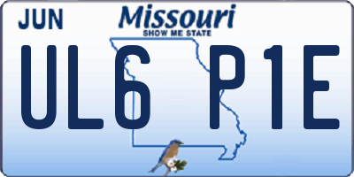 MO license plate UL6P1E