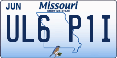 MO license plate UL6P1I