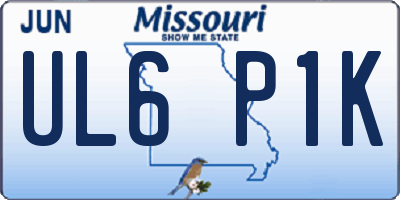 MO license plate UL6P1K