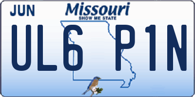 MO license plate UL6P1N