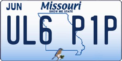 MO license plate UL6P1P