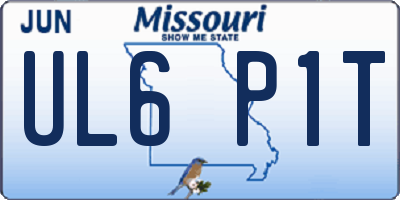 MO license plate UL6P1T