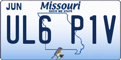 MO license plate UL6P1V