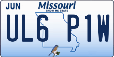 MO license plate UL6P1W
