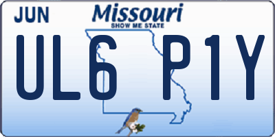 MO license plate UL6P1Y