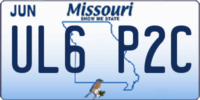 MO license plate UL6P2C