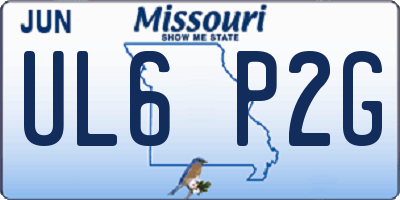 MO license plate UL6P2G