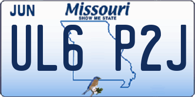 MO license plate UL6P2J