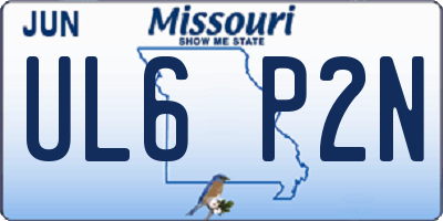 MO license plate UL6P2N