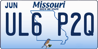 MO license plate UL6P2Q