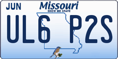 MO license plate UL6P2S