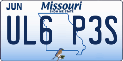 MO license plate UL6P3S