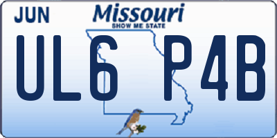 MO license plate UL6P4B