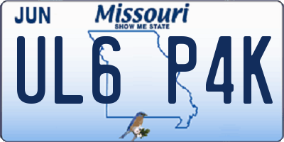 MO license plate UL6P4K