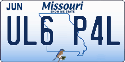 MO license plate UL6P4L