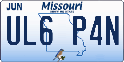 MO license plate UL6P4N