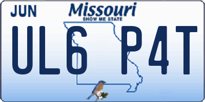 MO license plate UL6P4T