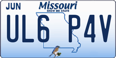 MO license plate UL6P4V